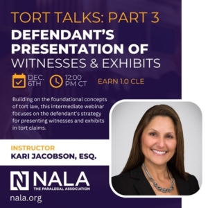 Kari Jacobson Presented at the National Association of Legal Assistants