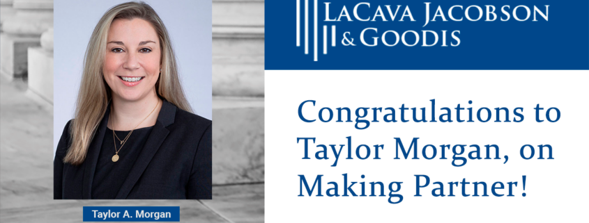 Congratulations to Taylor Morgan, on Making Partner!